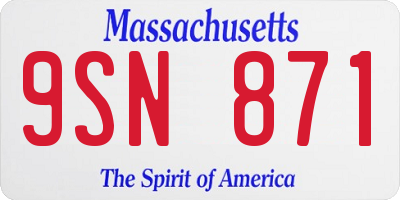 MA license plate 9SN871