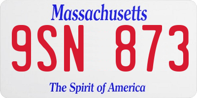 MA license plate 9SN873