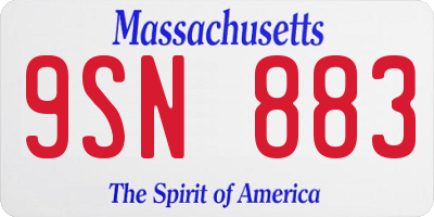 MA license plate 9SN883