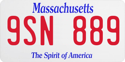 MA license plate 9SN889