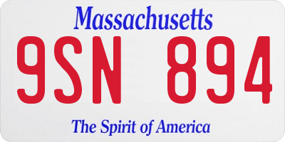 MA license plate 9SN894