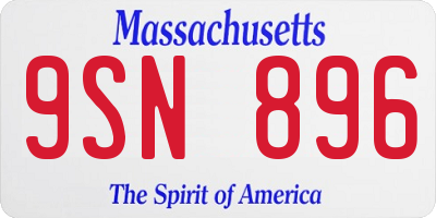 MA license plate 9SN896