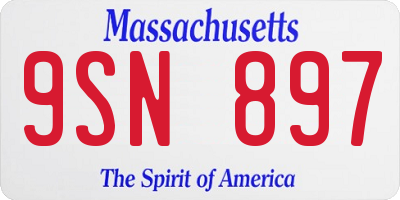 MA license plate 9SN897