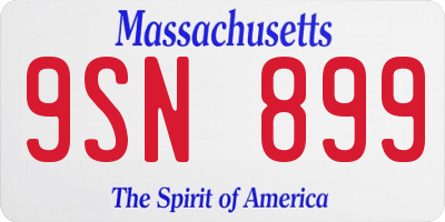 MA license plate 9SN899