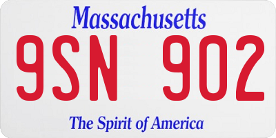 MA license plate 9SN902