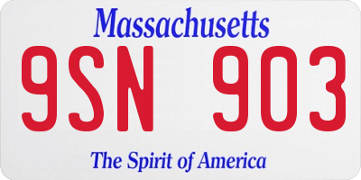 MA license plate 9SN903