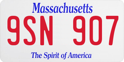 MA license plate 9SN907