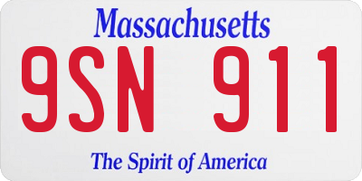 MA license plate 9SN911