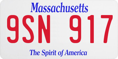 MA license plate 9SN917