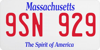 MA license plate 9SN929