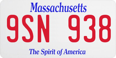 MA license plate 9SN938