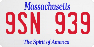 MA license plate 9SN939