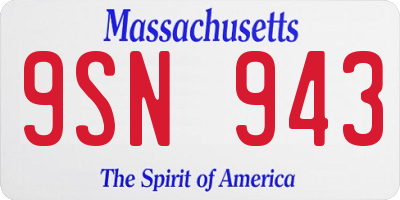 MA license plate 9SN943