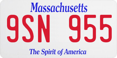MA license plate 9SN955