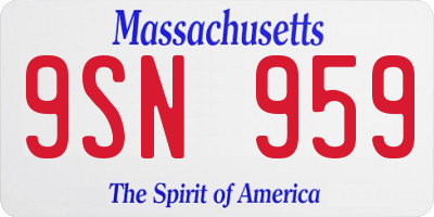 MA license plate 9SN959