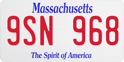MA license plate 9SN968