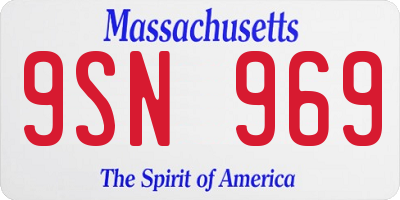 MA license plate 9SN969