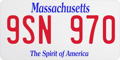 MA license plate 9SN970