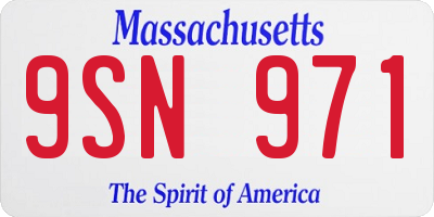 MA license plate 9SN971