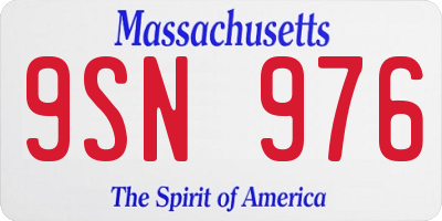 MA license plate 9SN976