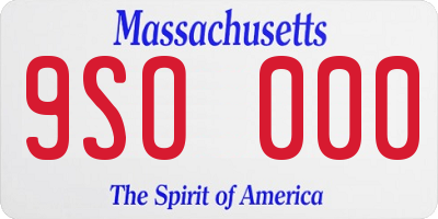 MA license plate 9SO000