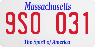 MA license plate 9SO031