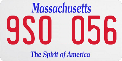 MA license plate 9SO056