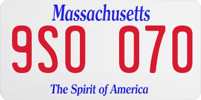 MA license plate 9SO070