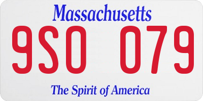 MA license plate 9SO079
