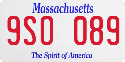 MA license plate 9SO089