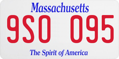 MA license plate 9SO095