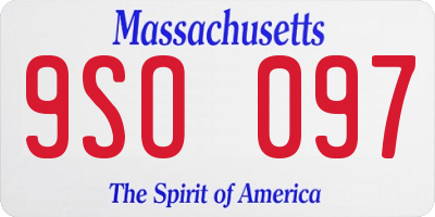 MA license plate 9SO097