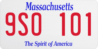 MA license plate 9SO101
