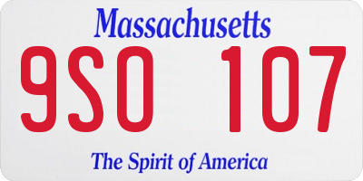 MA license plate 9SO107