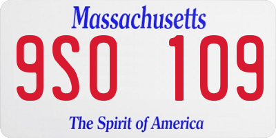 MA license plate 9SO109