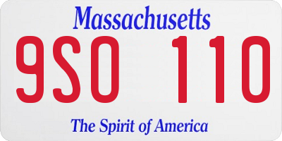 MA license plate 9SO110