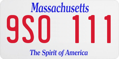 MA license plate 9SO111