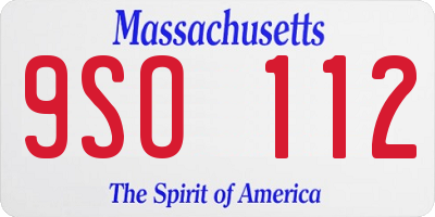 MA license plate 9SO112