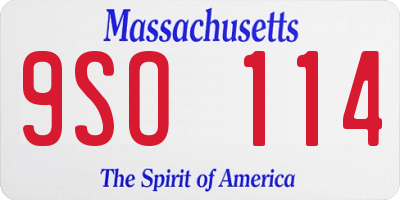 MA license plate 9SO114