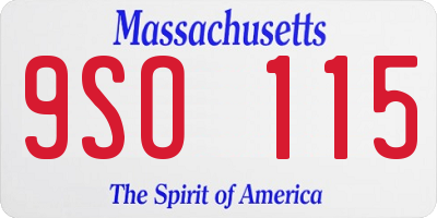MA license plate 9SO115