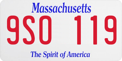 MA license plate 9SO119