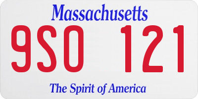 MA license plate 9SO121