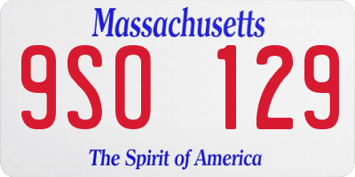 MA license plate 9SO129