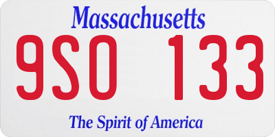MA license plate 9SO133