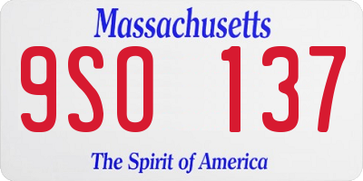 MA license plate 9SO137