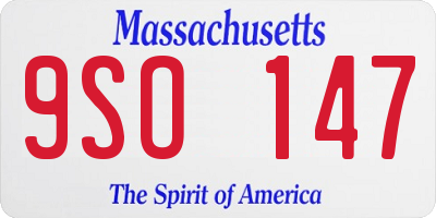 MA license plate 9SO147