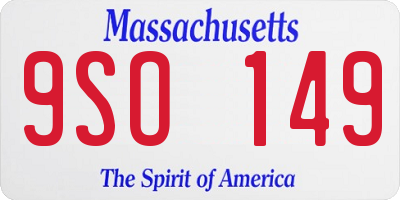 MA license plate 9SO149