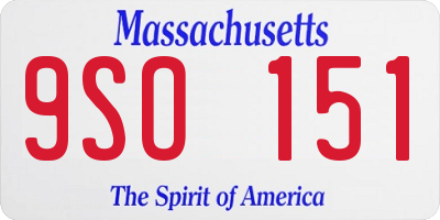MA license plate 9SO151