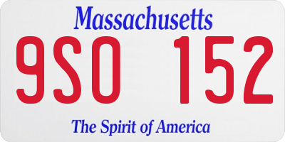 MA license plate 9SO152