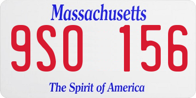 MA license plate 9SO156